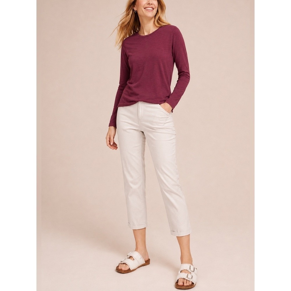 Old Navy Red/Maroon Crew Neck Long Sleeve Shirt Top